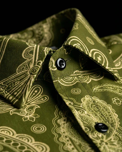 Sage Serpent Premium Paisley Cotton Shirt
