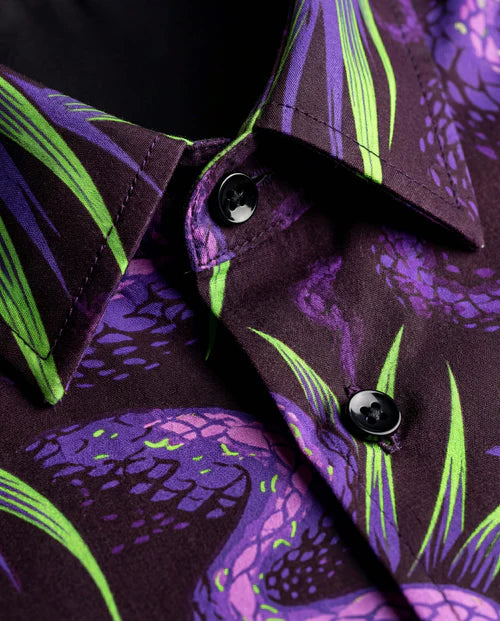 Abyssal Tide Premium Neon Serpent Cotton Shirt
