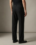 Pleated Structured Wide-Leg Trouser - Obsidian Black CLAZZEY