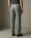 Pleated Structured Wide-Leg Trouser - Steel Anthracite CLAZZEY