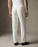 Pleated Structured Wide-Leg Trouser - Alabaster White CLAZZEY