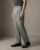 Pleated Structured Wide-Leg Trouser - Steel Anthracite CLAZZEY