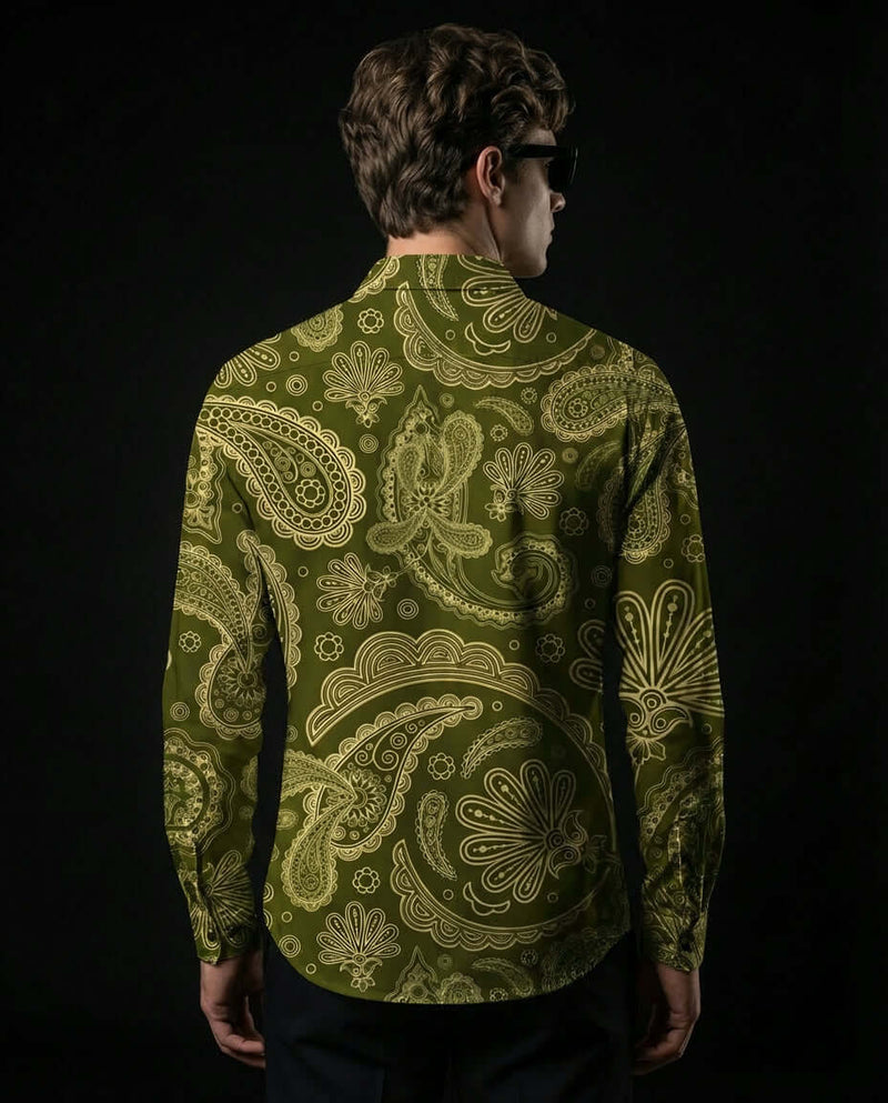 Sage Serpent Premium Paisley Cotton Shirt