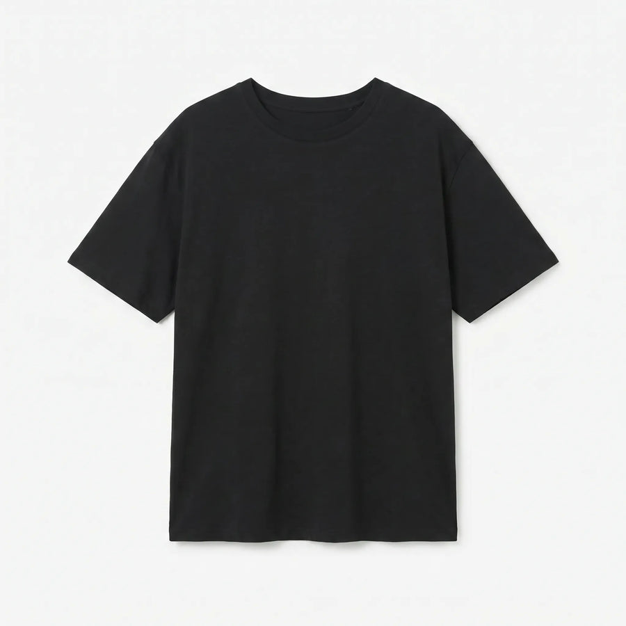 Premium Cotton Relaxed T-Shirt - Black