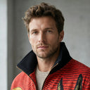 Red Wave "Canvas" Fur-Lined Zip-Up Jacket CLAZZEY