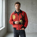 Red Wave "Canvas" Fur-Lined Zip-Up Jacket CLAZZEY