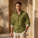 Sage Serpent Premium Paisley Cotton Shirt CLAZZEY