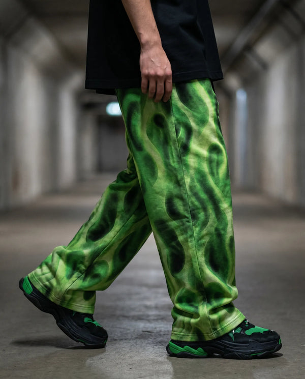 Neon Inferno Wide Leg Trousers