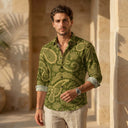 Sage Serpent Premium Paisley Cotton Shirt CLAZZEY