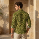 Sage Serpent Premium Paisley Cotton Shirt CLAZZEY