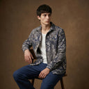 Navy Nebula Luxury Tapestry Overshirt CLAZZEY