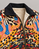 Abstract Savanna fur-lined zip-up jacket – print and fleece close-up