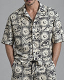 Antique Patchwork co-ord shirt collar and print detail