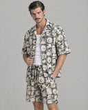 Antique Patchwork co-ord shirt worn open over a white tank
