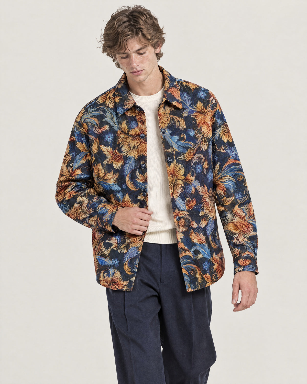 Baroque Bloom Luxury Tapestry Overshirt