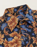 Baroque Bloom tapestry shacket - collar and buttons detail