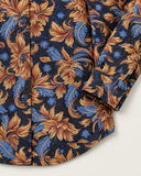 Baroque Bloom tapestry shacket - curved hem and cuff detail