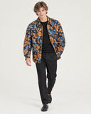 Baroque Bloom tapestry shacket - full-length styled look