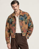 Bohemian Blaze tapestry shacket - three-quarter close view