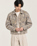 Cartograph tapestry shacket - close view