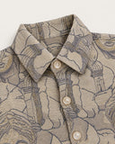 Cartograph shacket - collar and button detail