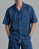 City Skyline co-ord shirt collar and print detail