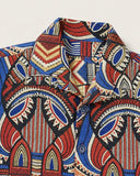 Cultural Reign tapestry shacket - collar and buttons detail