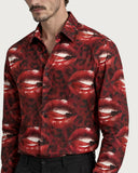 Siren Lips Premium Cotton Shirt collar and print detail
