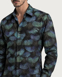Viper Void Premium Iridescent Cotton Shirt collar and print detail