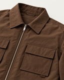 Earth Core Nylon Zip Co-ord Set - collar, zip and chest pocket detail
