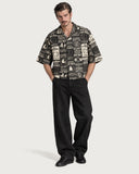 Fight Night Boxy-Fit Cuban Shirt buttoned with black jeans