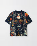 Futuristic Oracle printed tee flat lay