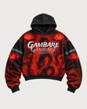 Gambare Dragon heavyweight graphic hoodie - front flat lay