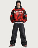 Gambare Dragon heavyweight graphic hoodie - on model, front