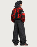 Gambare Dragon heavyweight graphic hoodie - back view on model