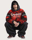 Gambare Dragon heavyweight graphic hoodie - hood up styling