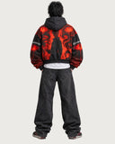 Gambare Dragon heavyweight graphic hoodie - full back view