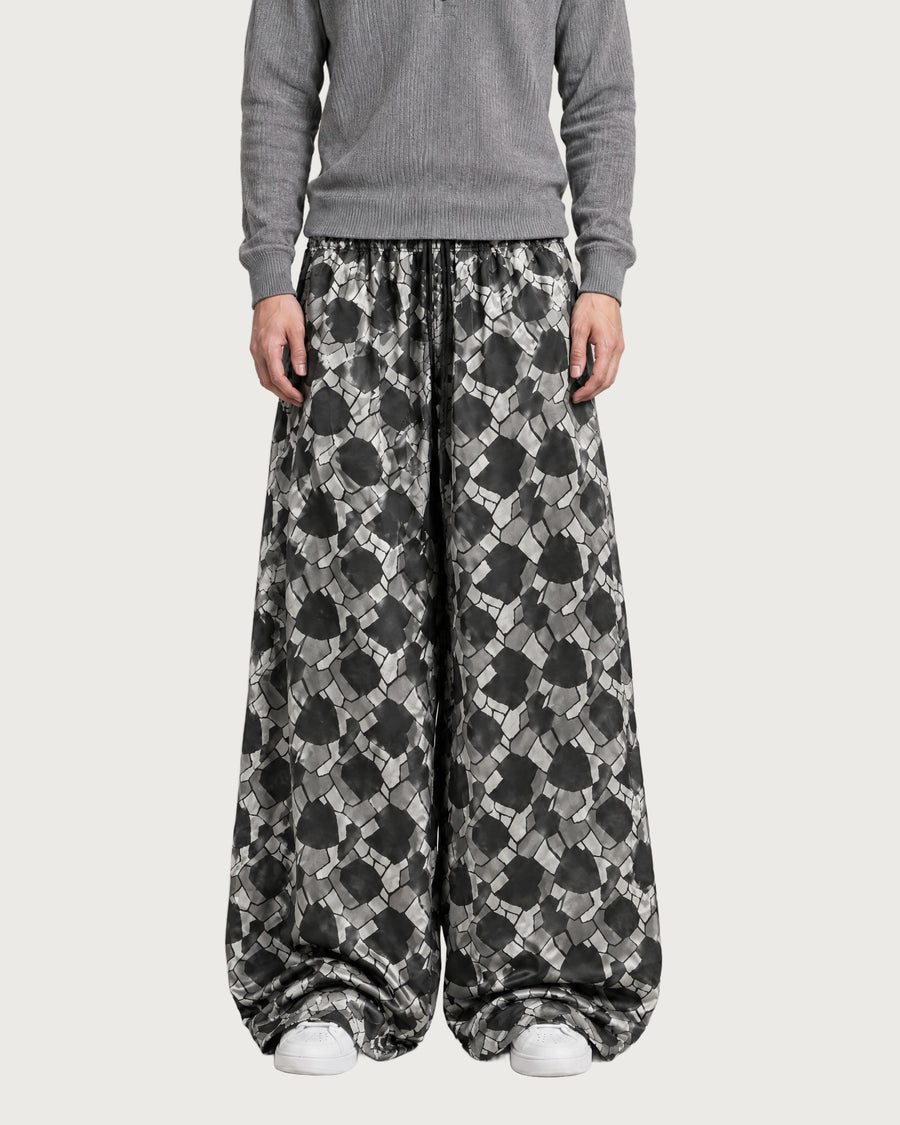 Geometric Symmetry Wide Leg Trousers