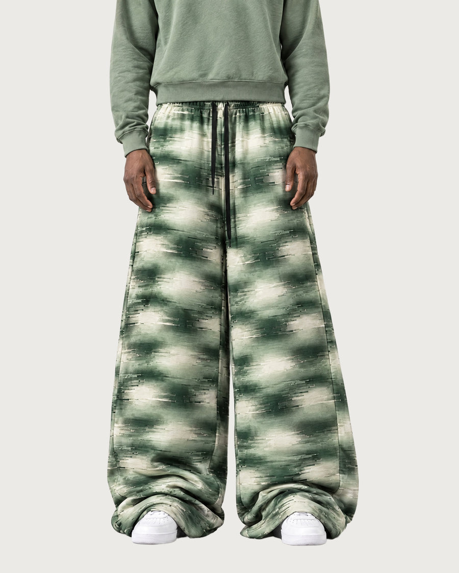 Glitch Moss Wide Leg Trousers
