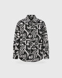 Graphic Illusion tapestry shacket - front packshot