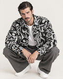 Graphic Illusion tapestry shacket - styled look