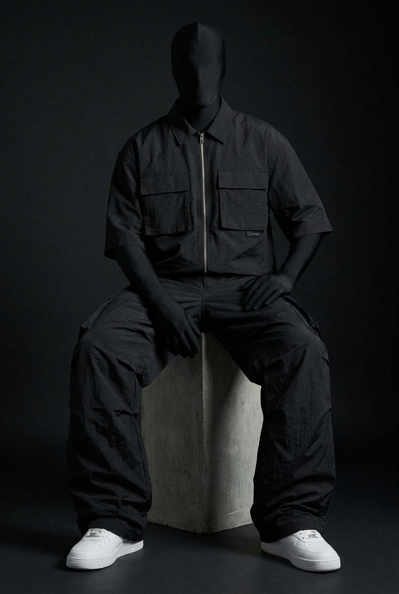 Obsidian Tactical Crush-Nylon Zip Co-ord Set