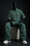 Teal Zenith Crush-Nylon Zip Co-ord Set CLAZZEY
