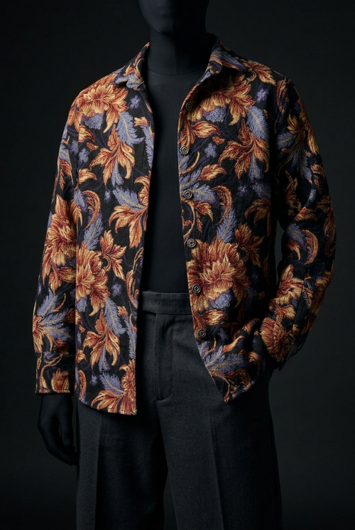 Baroque Bloom Luxury Tapestry Overshirt