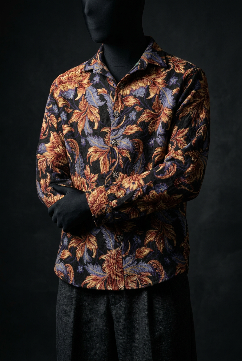 Baroque Bloom Luxury Tapestry Overshirt