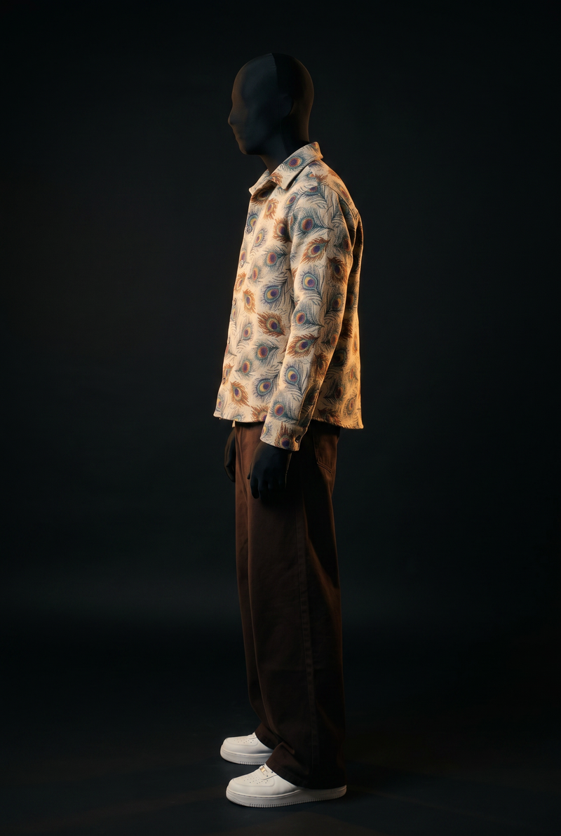Rajwada Feathers Luxury Tapestry Overshirt