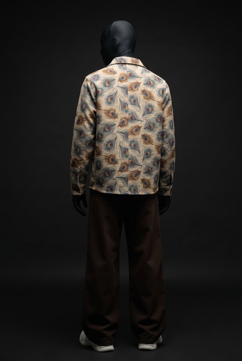 Rajwada Feathers Luxury Tapestry Overshirt