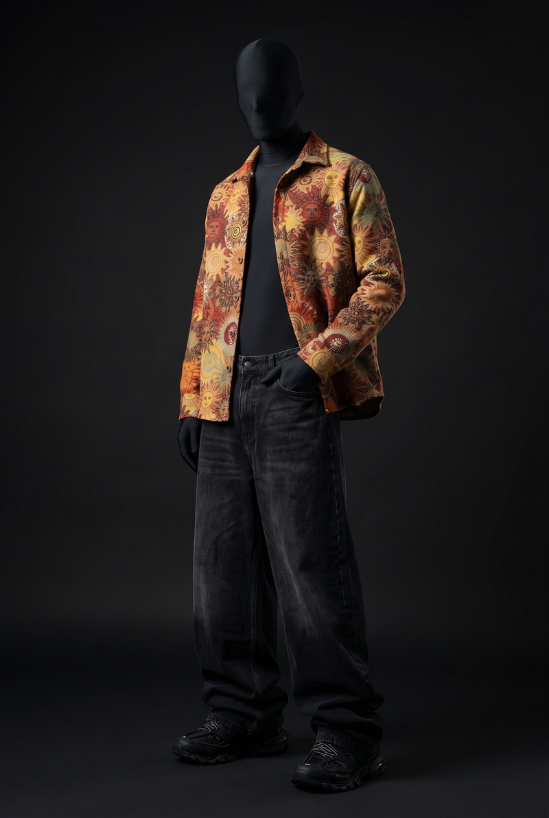 Solar Symphony Luxury Tapestry Overshirt