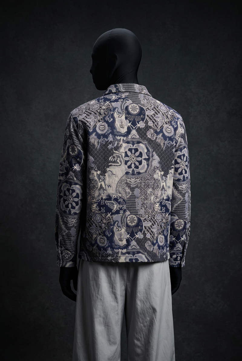 Navy Nebula Luxury Tapestry Overshirt