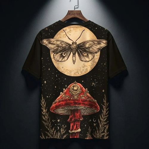 Dark Bloom Printed Tee – Floral Graphic Cotton T-Shirt